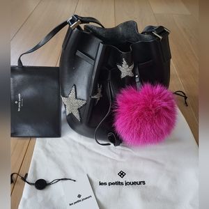 Les petits joueurs crossbody leather bucket bag small